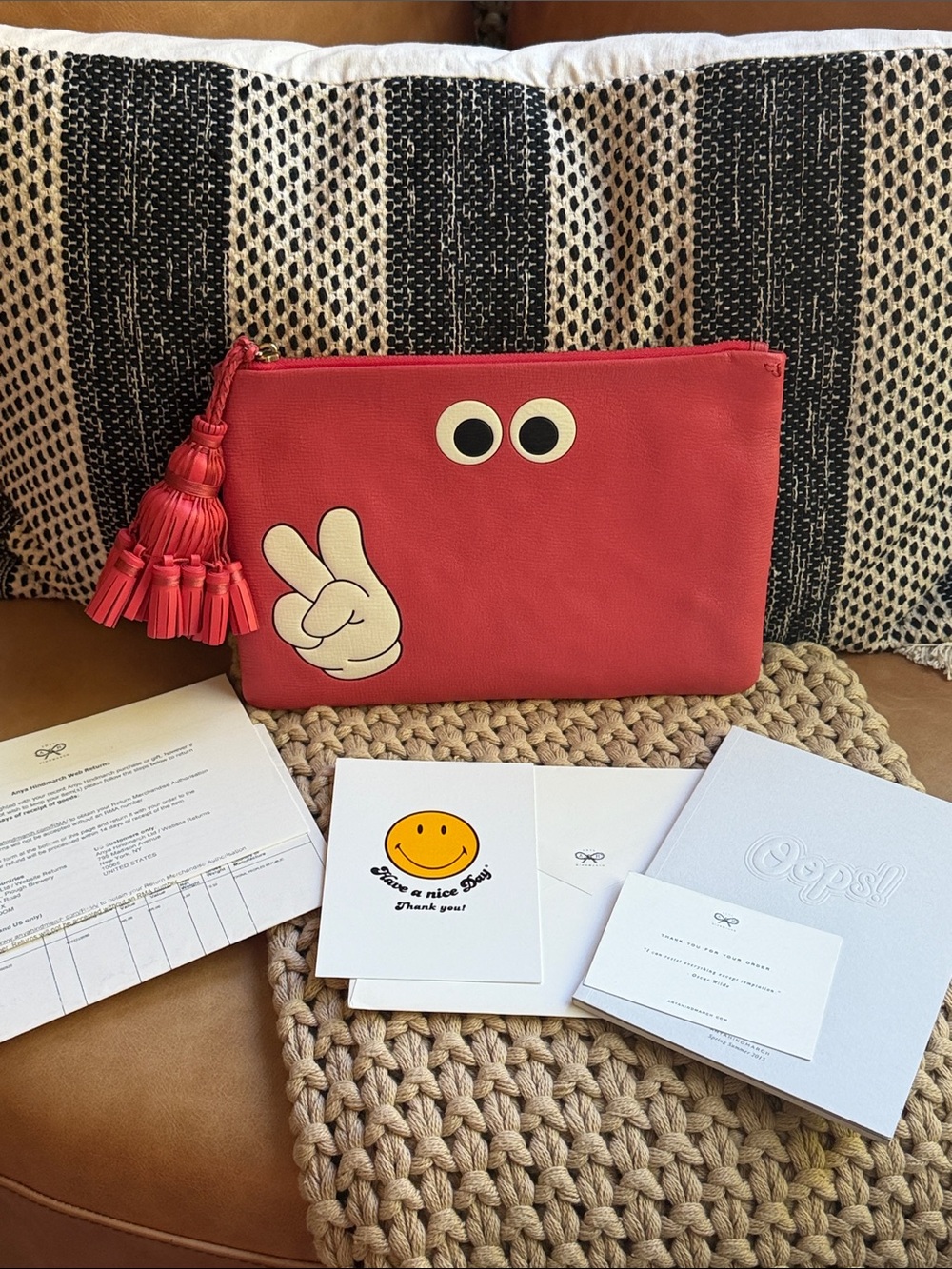 Anya Hindmarch Georgina Victory Clutch NEW NWT